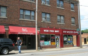 The Webb building.  Detroit Avenue at Webb Road.  Lakewood, Ohio